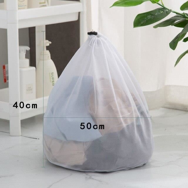 Sac à Linge Filet Pour Machine à Laver - Protège Soutiens-gorge, Lingerie, Chaussettes - 39x29 Cm, Blanc