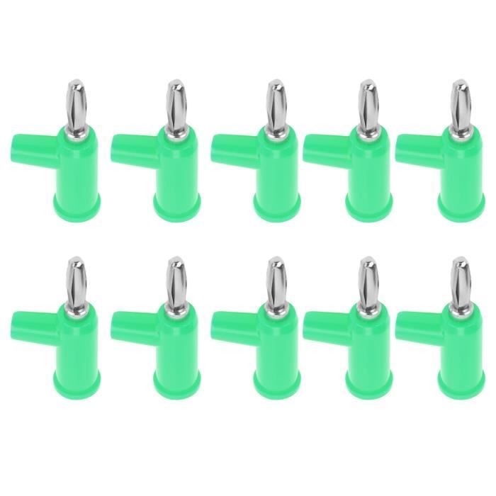 Lot De 10 Prises Banane 4mm – 5 Rouges + 5 Noires, 32A, Dorées, Connexion Rapide, PA6