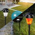 Leytn® 4 Pcs Lampe de jardin solaire 12 LED Lumière flamme solaire extérieur pour Jardin Cour Chemin Camping-1