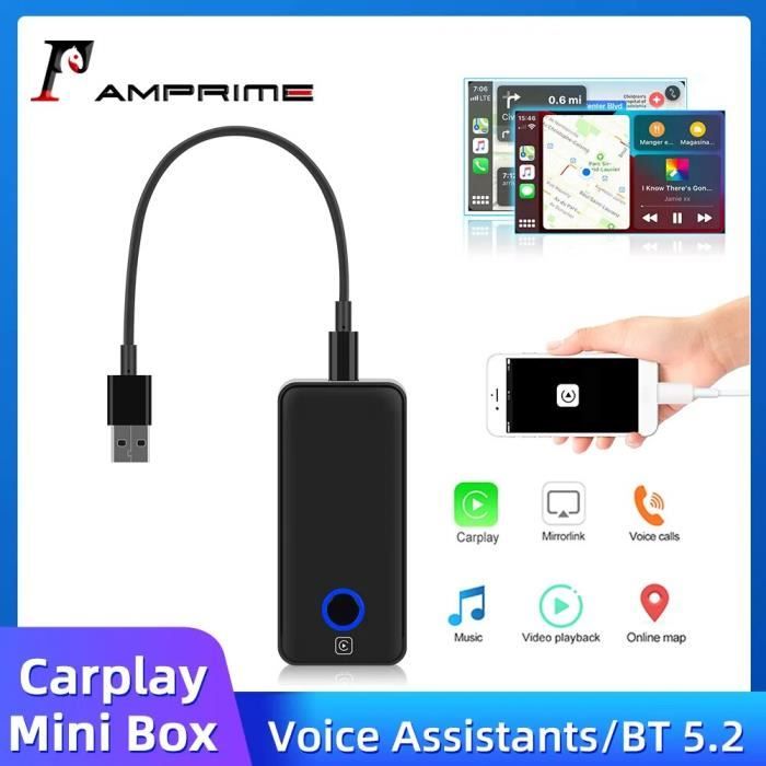 Adaptateur Carplay Dongle sans fil AI Box Bluetooth 5.2 WiFi 2.4