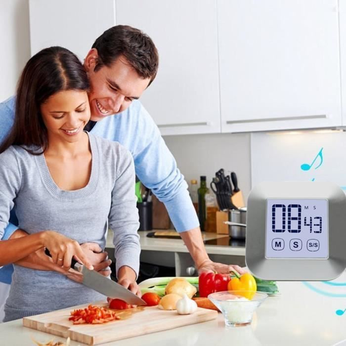 Acomingwin 4 Pièces Minuteurs De Cuisine, Timer Enfant Compteur à Décompte Avec Grand Écran, Alarme Forte Pour Cuisine, Salle De Classe & Devoirs Enfants-Alimentation Par Piles AAA (Non Inclus