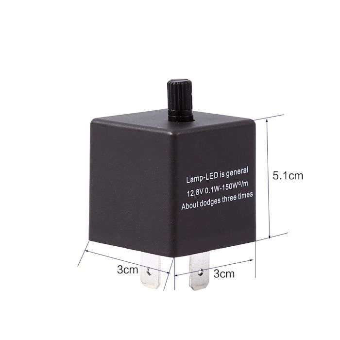 Clignotant électronique Universel Relais Clignotant LED Moto Area1 - Universel 12V 3 Broches Digital Correction Clignotement Rapide
