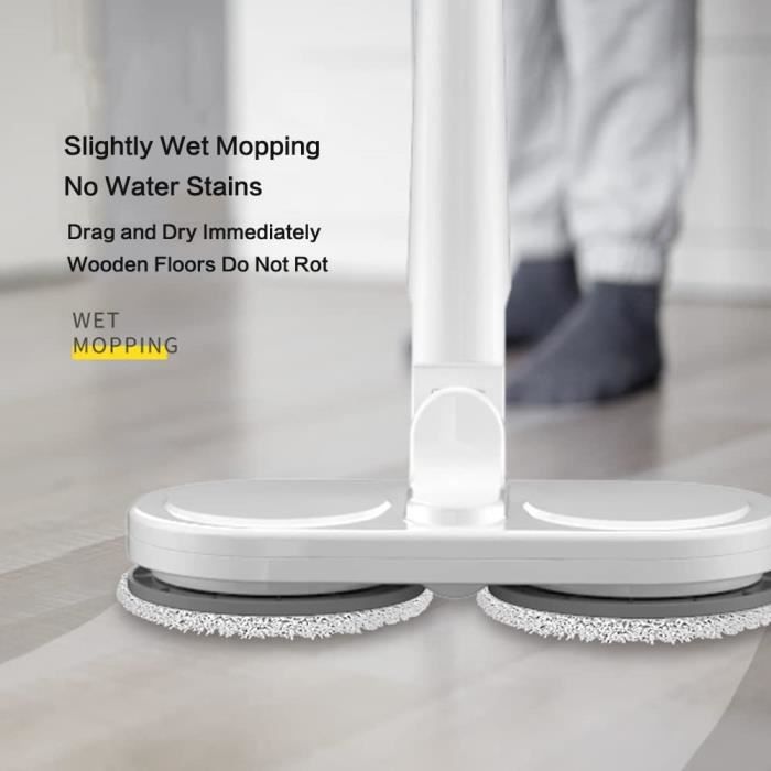 IDOO Vadrouille Électrique Sans Fil 2023 - Serpillière Avec Pulvérisation, Réservoir 350ml, LED, Nettoyeur Sol Bois Carrelage