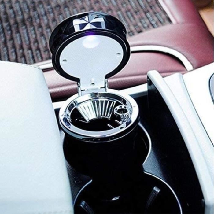 Cendrier De Voiture Avec Lumière LED - Poubelle Auto Détachable Et Ignifuge Pour Porte-gobelets