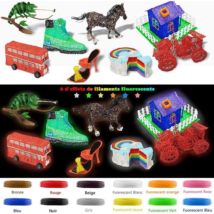 Stylo 3D pour Enfant Stylo 3d Professionnel avec 12 couleurs de Filament  PLA 1.75mm avec Livre de Dessin 3D et Protège doigts - Cdiscount  Informatique