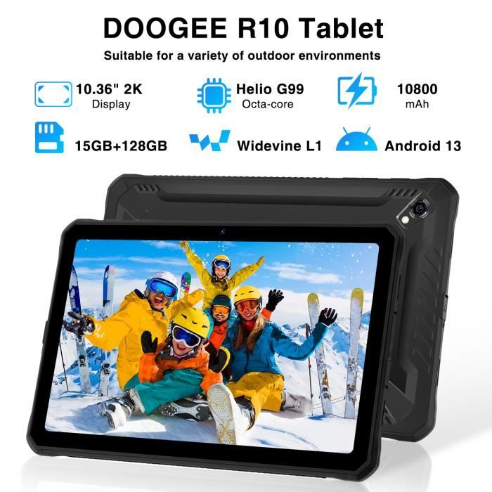 Tablette robuste Doogee R10 Helio G99 wifi 6, 10 4 pouces 2K,15 Go + 128  Go, Sony 20MP, 10800mAh 