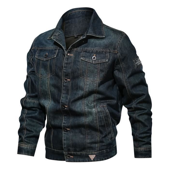 Veste en jean shop style motard