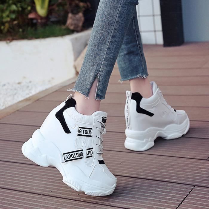 Chaussures blanc tendance pour Femmes baskets montantes pour
