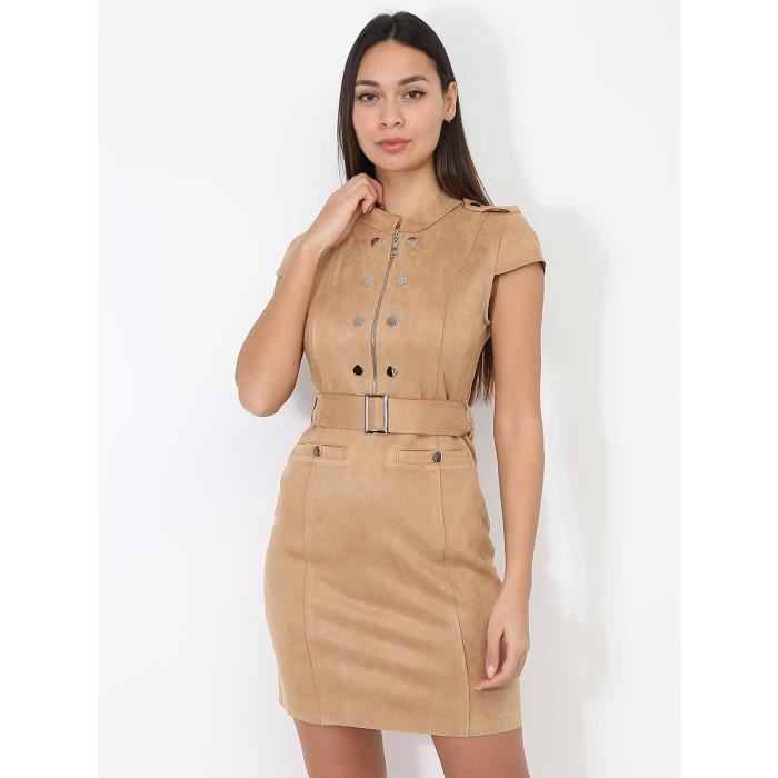 Robe suédine camel best sale
