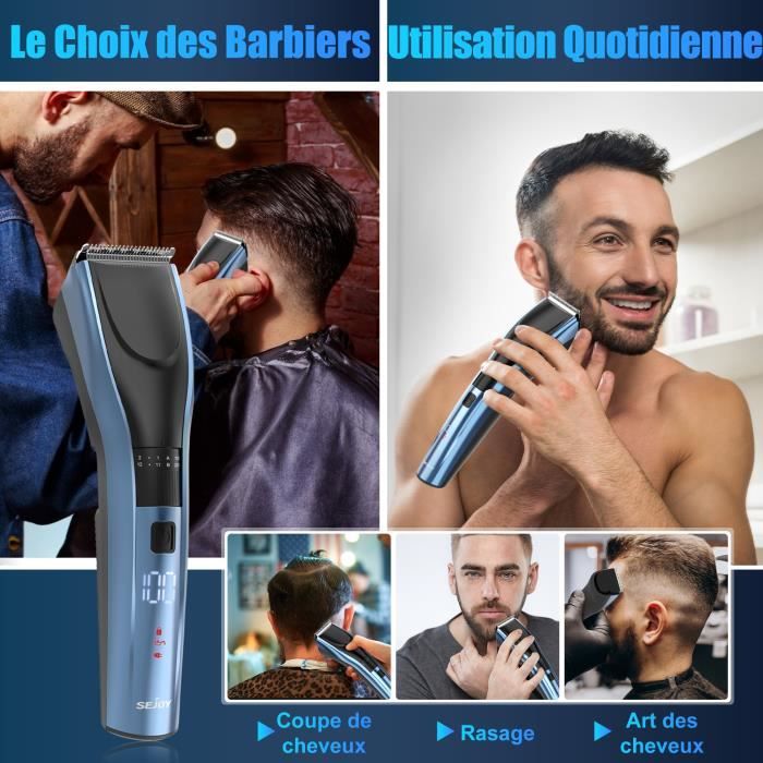 Tondeuse Cheveux Hommes Professionnelle Sans Fil 4 Tete Charge Rapide USB
