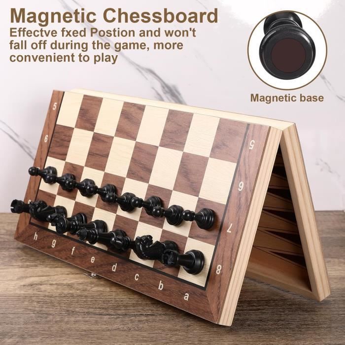 Jeu d'échecs et de dames en bois 3 en 1, pour ... - Grandado Jeu d'échecs et de dames en bois 3 en 1, pour ... - Grandado