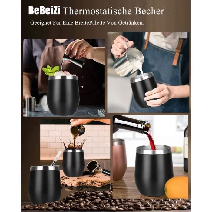 Gourde Isotherme 500ml En Acier Inox Double Couche - Pour Café Voyage (noire)