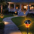 Leytn® 4 Pcs Lampe de jardin solaire 12 LED Lumière flamme solaire extérieur pour Jardin Cour Chemin Camping-2