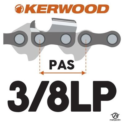 Guide tronçonneuse Kerwood 35 cm 3/8LP 1,3 mm 52 maillons 14B2KCWA