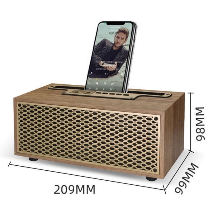 Universal - Conférencier Bluetooth rétro portable YH-MinI, style classique  à l'ancienne, haut-parleur stéréo de subwoofer, microphone intégré, appel  mains libres (marron) - Hauts-parleurs - Rue du Commerce