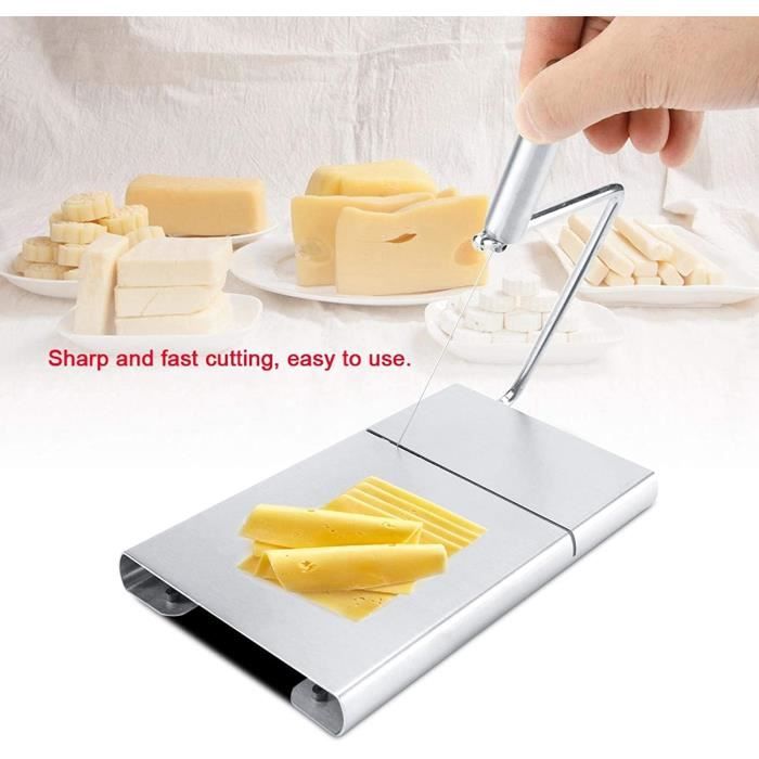 Coupe-Fromage Avec 5 Fils Acier Inoxydable - Planche Avec Échelle Et Antidérapants - Pour Fromage/Beurre