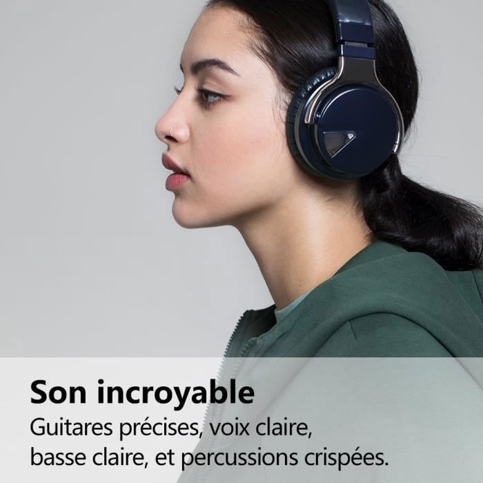 COWIN E7 Bleu Nuit Casque Bluetooth Stéréo Audio et microphone est plus