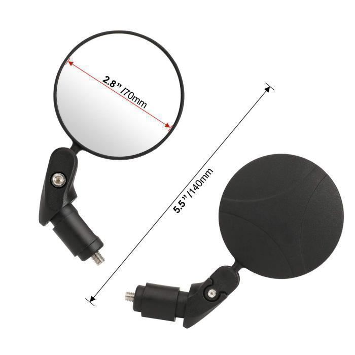 Rétroviseurs pour vélo 2 pièces miroir rotatif 360 ° miroir convexe HD
