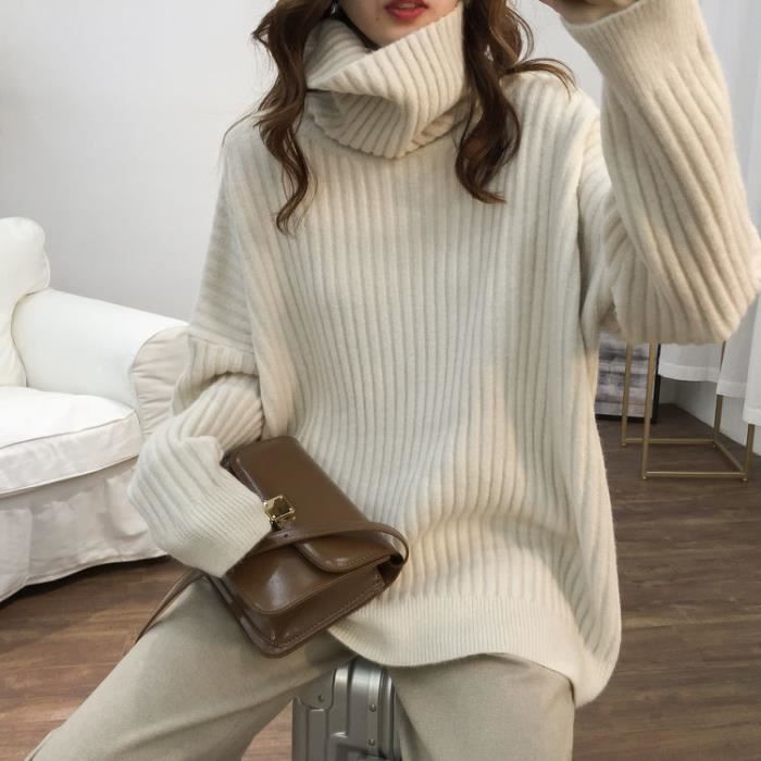 PULL Vangull Extra Large col roul pull ample femmes tricot