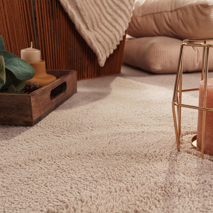 Tapis Salon Paco Home 160x220cm Crème - Poils Ras Lavable Machine Antidérapant