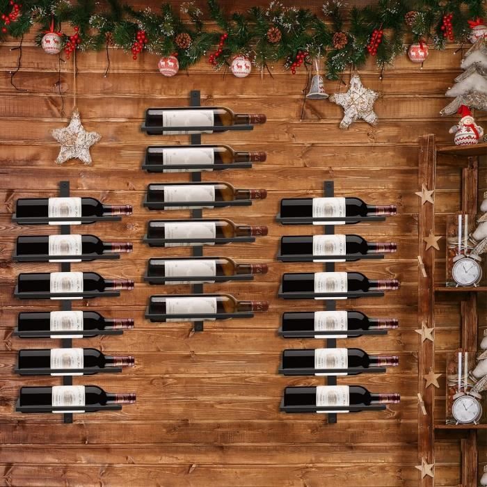 Étagère à Vin Murale En Métal Noir – Porte-verres Suspendu Pour 6 Verres – Pour Cuisine, Bar, Cave – Installation Facile - 5