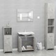 772)MEUBLE* JILI Ensemble de meubles de salle de bain Gris béton Aggloméré ,Au Design classique & Premium-3