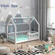 Lit enfant VitaliSpa Wiki, lit cabane, lit aire de jeux, 80 x 160 cm, matelas, barrière anti-chute-3