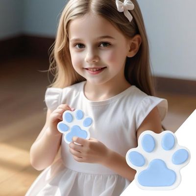 Jouet Anti-stress Patte De Chat Bleue – Squishy Géant 12 Cm – PVC Souple – Cadeau Pour Ados Et Adultes
