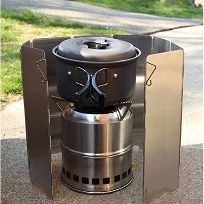 Pare-Vent Pliable Aluminium, 12 Plaques Pare-brise De Réchaud