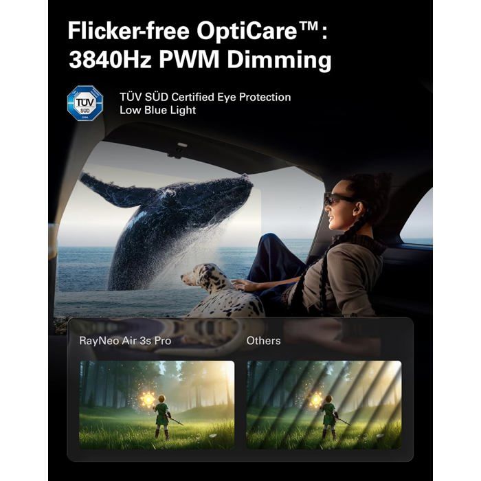 Lunettes Connectées TCL RayNeo Air 3S Pro - écran AR 201'' 1200 Nits 120Hz