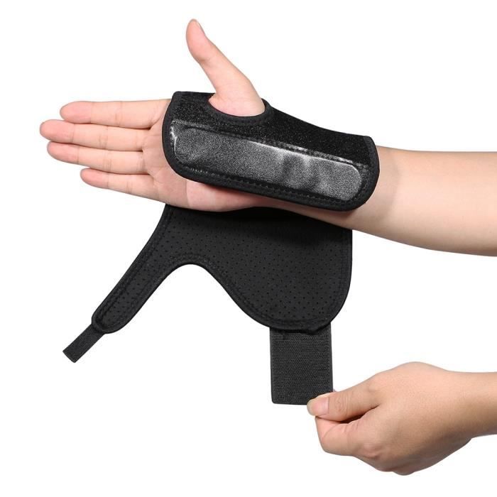 Paire De Bracelets De Poignet Compression - Pour Syndrome Du Canal Carpien, Entorse - Noir - Neuf