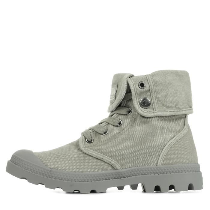 Boots Palladium Baggy Femme Gris Tige en Textile Col en