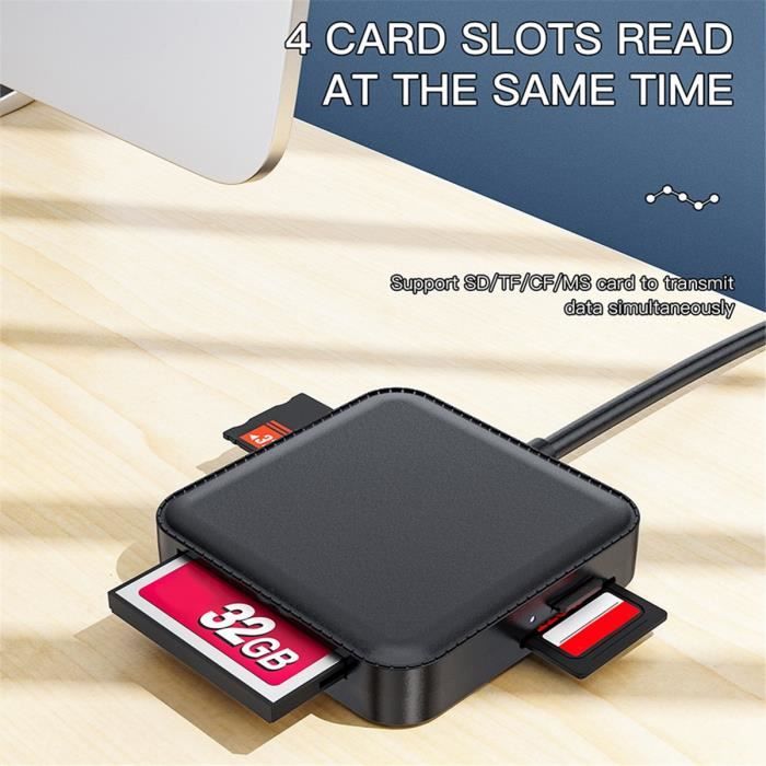 Portable USB 4 ports All-in-1 Lecteur de carte Sim + tf / sd +