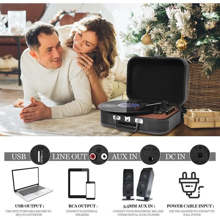 VOKSUN Platine Vinyle,Tourne Disque à encodeur numérique Bluetooth ...