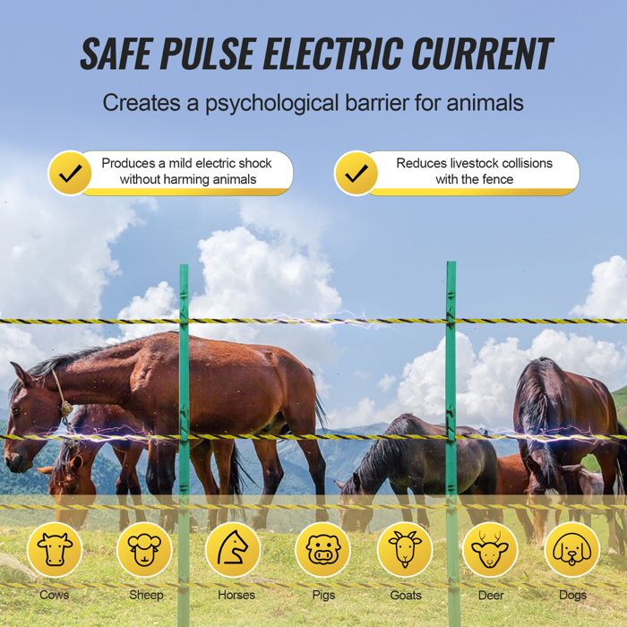 Clôture Électrique Polywire Fil Acier Inoxydable - Haute Conductivité Pour Chevaux Bovins Et Animaux