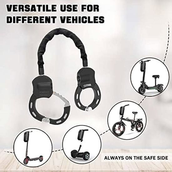 drado Antivol Trotinette Electrique, Menottes Antivol avec Clés et sac Etanche, Cadenas de Menottes Pour Scooters et Vélos Electriques, Trottinette Auto-Equilibrée, Accessoires pour Vélos(Noir