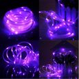 100 LEDs Guirlande Solaire 12M Guirlande Lumineuse étanche IP65, pour Mariages, Fêtes et Noël, éclairage de Noël (violet)-0