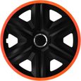 Enjoliveurs de roue pour jantes en acier - NRM - Fast Lux - Noir-Orange - 15 pouces-0