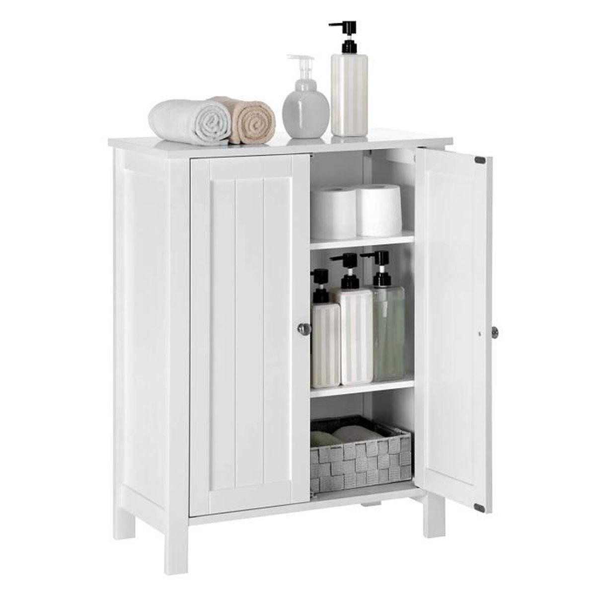 Nuo Armoire De Salle De Bain Meuble De Rangement 3 Etageres 2 Avec Porte Mdf Laque 80 X 60 X 30 Cm Blanc Achat Vente Colonne Armoire Sdb Nuo Armoire De Salle De Bai Cdiscount