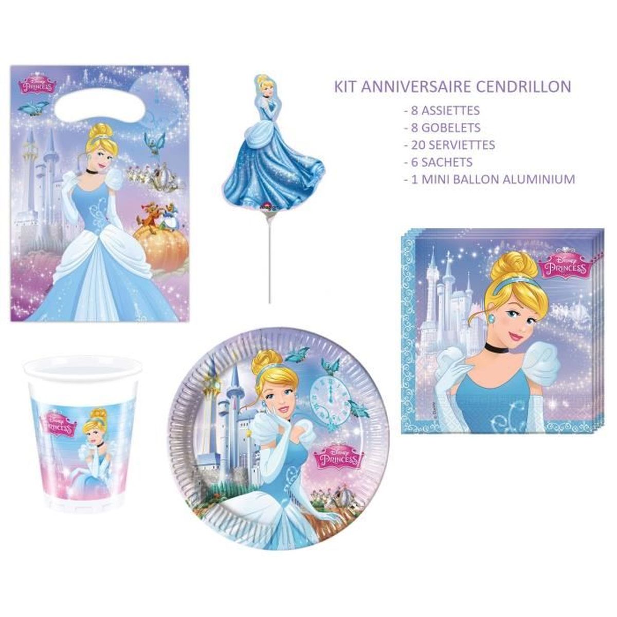 Kit Décoration Table Anniversaire Enfant - Assiettes, Serviettes, Gobelets, Nappe | Thème Dessin Animé