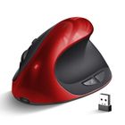 040PARTS 2,4GHz Silencieuse Souris Ergonomique Sans Fil, Rechargeable, Verticale, 1600 DPI, pour Ordinateur Portable, Rouge