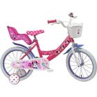 BRAND Vélo enfant fille 16'' Minnie / Disney équipé de 2 freins + Porte Poupée - Panier avant et Stabilisateurs amovibles !