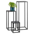 bremermann Lot de 3 tabourets à fleurs, support à fleurs en métal, colonne à fleurs, en métal noir