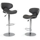 Tabourets de Bar - SO LIVING - UZZY - Réglable en hauteur - Mousse à mémoire de forme - Lot de 2 - Gris