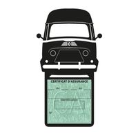 Simple porte vignette assurance Estafette Renault sticker adhésif couleur noir
