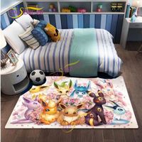 MBg-16462 Grand tapis imprimé Pikachu motif dessin animé Pokémon flanelle douce mignon pour salon chambre Taille:120x160cm