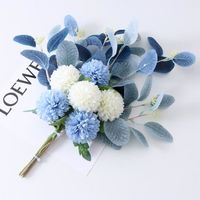 bleu blanc - Bouquet de Fleurs Artificielles en Soie, Style Nordique, pour Mariage et Décoration de Maison, A