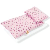 Ensemble textile 3 pièces pour lit de poupée Pinolino - coeurs roses