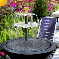 Fontaine de jardin-fontaine a eau-fontaine de jardin solaire,12 LED ,9 têtes de buses différentes