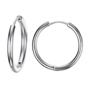 14k or jaune fantaisie Fashion Léger Boucles D/'oreilles Créoles à charnières en 19 mm x 5 mm